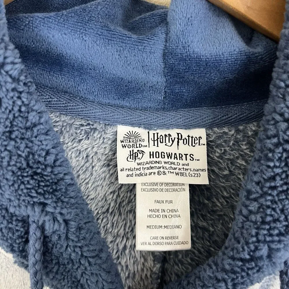 Disney Harry Potter Plush Super Soft One Piece Pajamas Womens Size S Small Blue - Picture 3 of 4